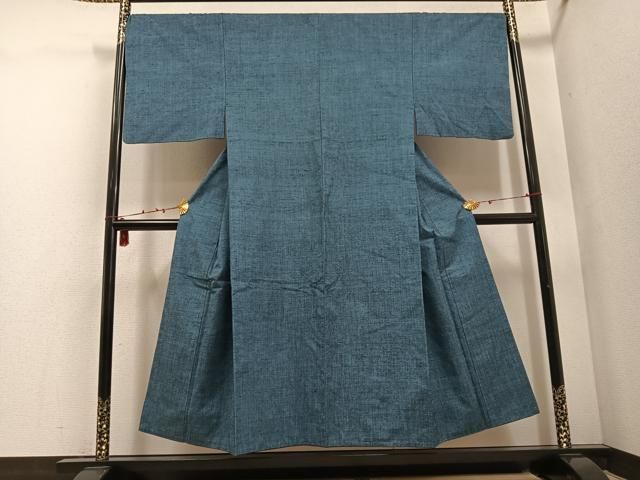 平和屋着物●男性　紬　アンサンブル　桔梗鼠色　正絹　逸品　CABA4655vp 平和屋着物○男性 紬 アンサンブル 色無地 錆鼠色 正絹 逸品