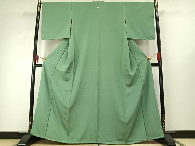 平和屋着物 上質な色無地 柳色 正絹 fy