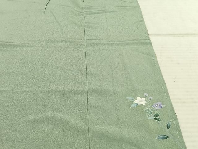 平和屋着物○十日町友禅作家 林静穂 訪問着 風景草花文 浜ちりめん 暈