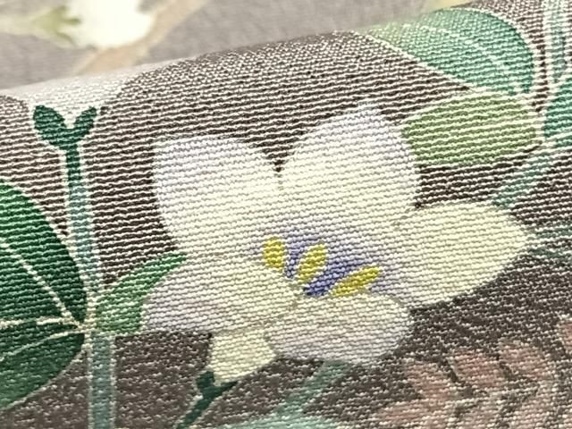 平和屋着物○十日町友禅作家 林静穂 訪問着 風景草花文 浜ちりめん 暈