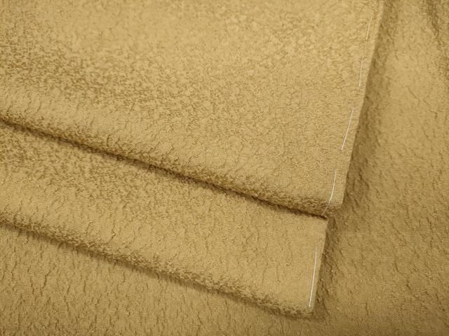 平和屋着物●上質な色無地 霞地紋 飴色 正絹 ut