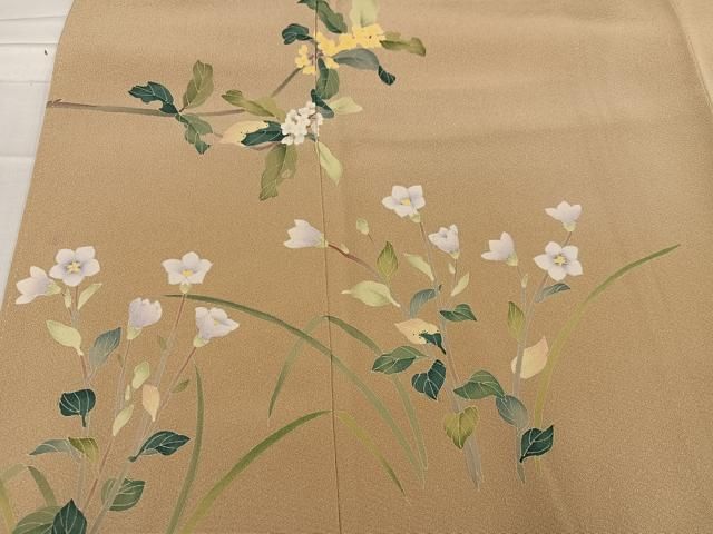 平和屋着物○京加賀糸目友禅作家 山崎巌 訪問着 枝花文 銀座おゝぎ屋