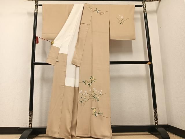 平和屋着物○京加賀糸目友禅作家 山崎巌 訪問着 枝花文 銀座おゝぎ屋