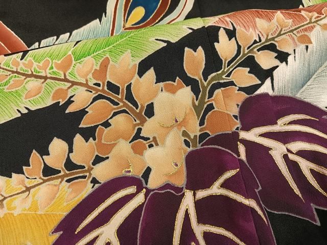 平和屋着物○豪華黒留袖 友禅 鳳凰 金彩 正絹 逸品 AABD8851ph - メルカリ