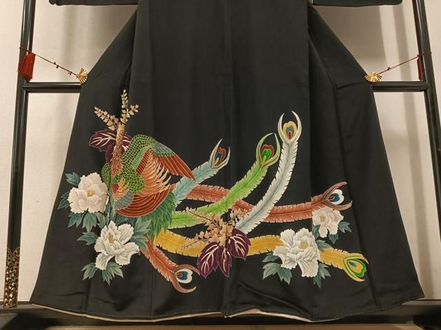 平和屋着物●豪華黒留袖　友禅　鳳凰　金彩　正絹　逸品　AABD8851ph 平和屋着物○豪華黒留袖 友禅 鳳凰 金彩 正絹 逸品 AABD8851ph - メルカリ