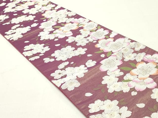 平和屋着物○六通柄袋帯 舞桜文 金糸 正絹 逸品 DAAZ3021ob - メルカリ