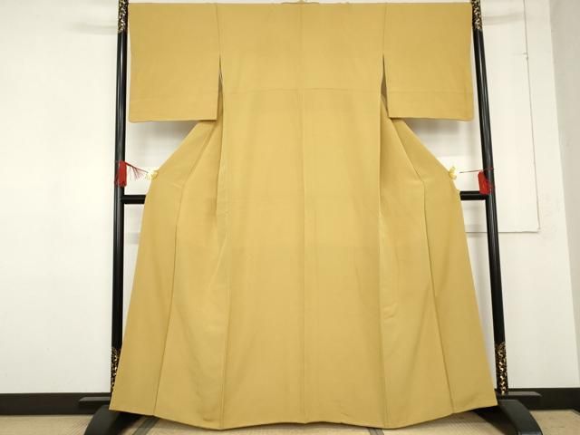 平和屋着物 上質な色無地 玉蜀黍色 正絹 cs