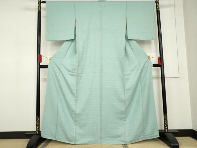 平和屋着物 上質な色無地 菱繋地紋 瓶覗色 正絹 cs