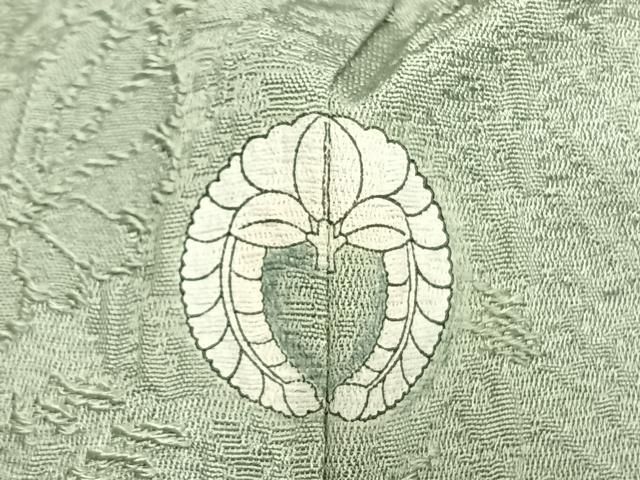  平和屋着物 上質な色無地 草花地紋 青磁鼠色 正絹 fy 色無地 着物