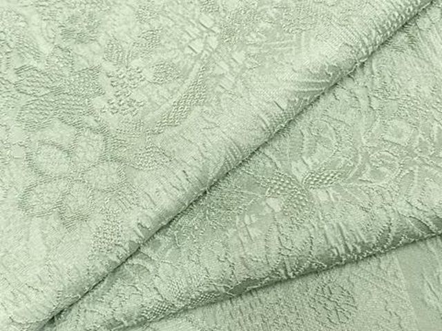 平和屋着物●上質な色無地 草花地紋 青磁鼠色 正絹 ♥ fy