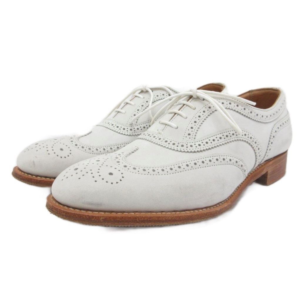 チーニー CHEANEY ドレスシューズ ウィングチップ 靴 白 ホワイト 4 約24.0㎝