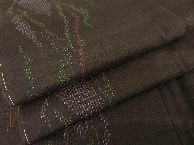 平和屋着物 結城紬 80亀甲 幾何学間道 やまと誂製 正絹 cs