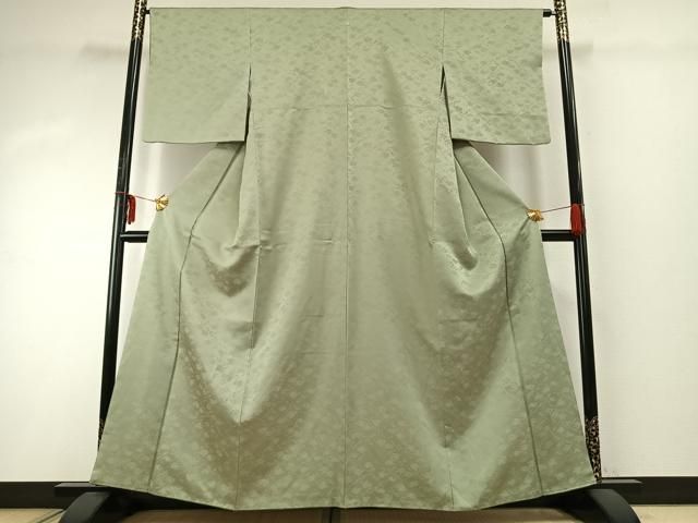 平和屋着物 上質な色無地 飛鳥菱地紋 夏虫色 正絹 fy