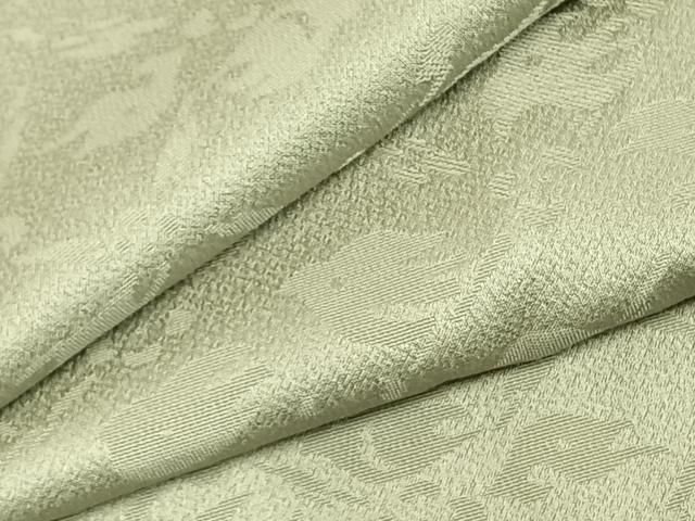 平和屋着物●上質な色無地 飛鳥菱地紋 夏虫色 正絹 fy