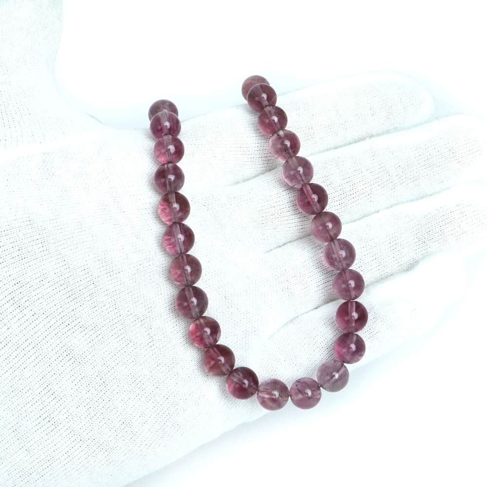 シンプルストーンネックレス ピンク フローライト 丸玉 8ｍｍ 天然石 ビーズ パワーストーン