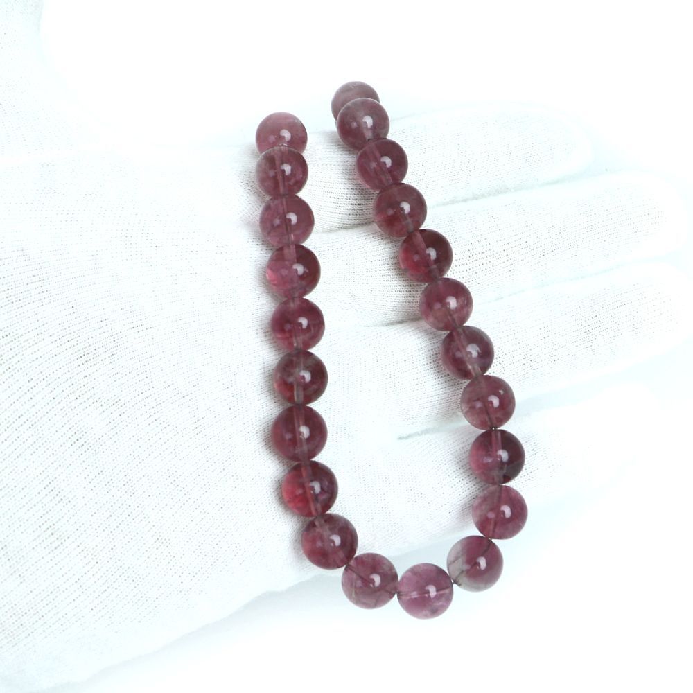 シンプルストーンネックレス ピンク フローライト 丸玉 10ｍｍ 天然石 ビーズ パワーストーン