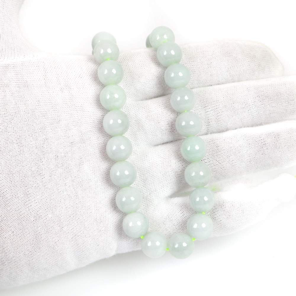 シンプルストーンネックレス翡翠 ミャンマージェイド 丸玉 10 mm 天然石ビーズパワーストーン