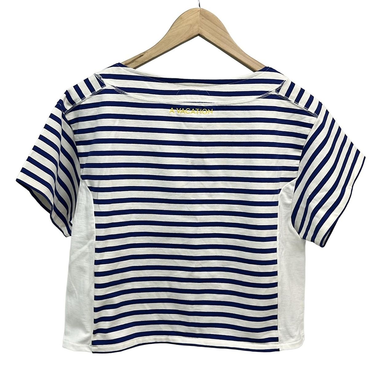 A VACATION アヴァケーション 半袖カットソー サイズF レディース - 白×ブルー クルーネック|ボーダー
