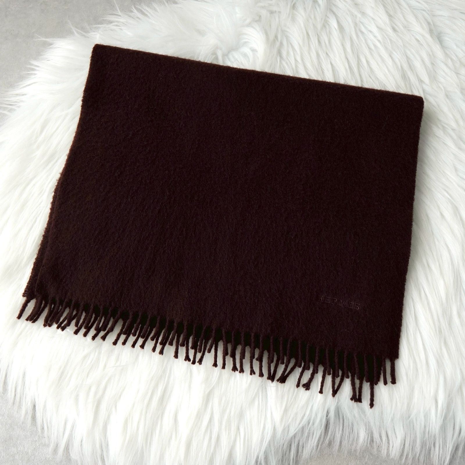 BlackFriday限定割引5％オフ】エルメス ロゴ カシミア100% マフラー