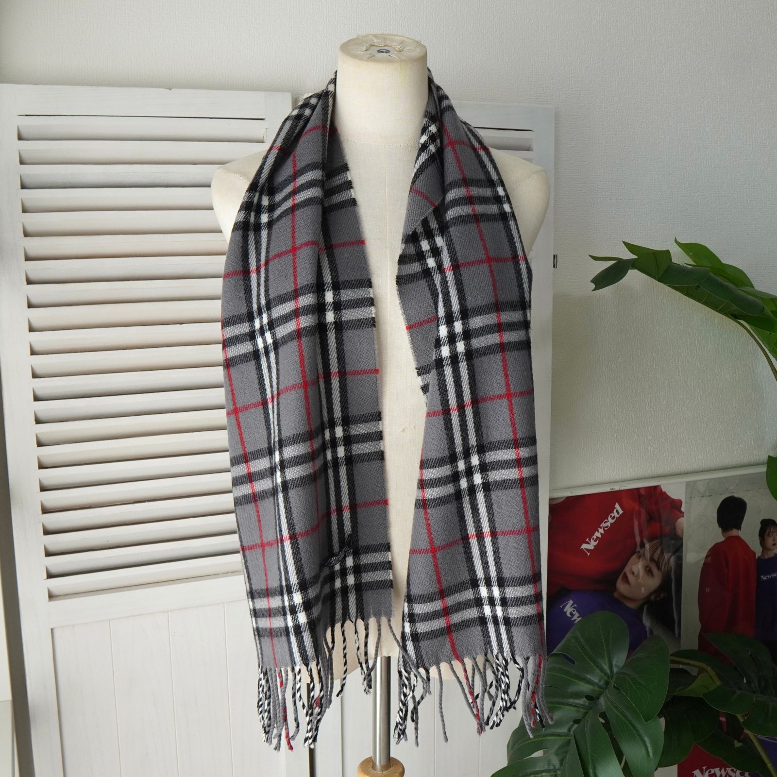 バーバリー ヴィンテージ ノバチェック ウール アクリル マフラー