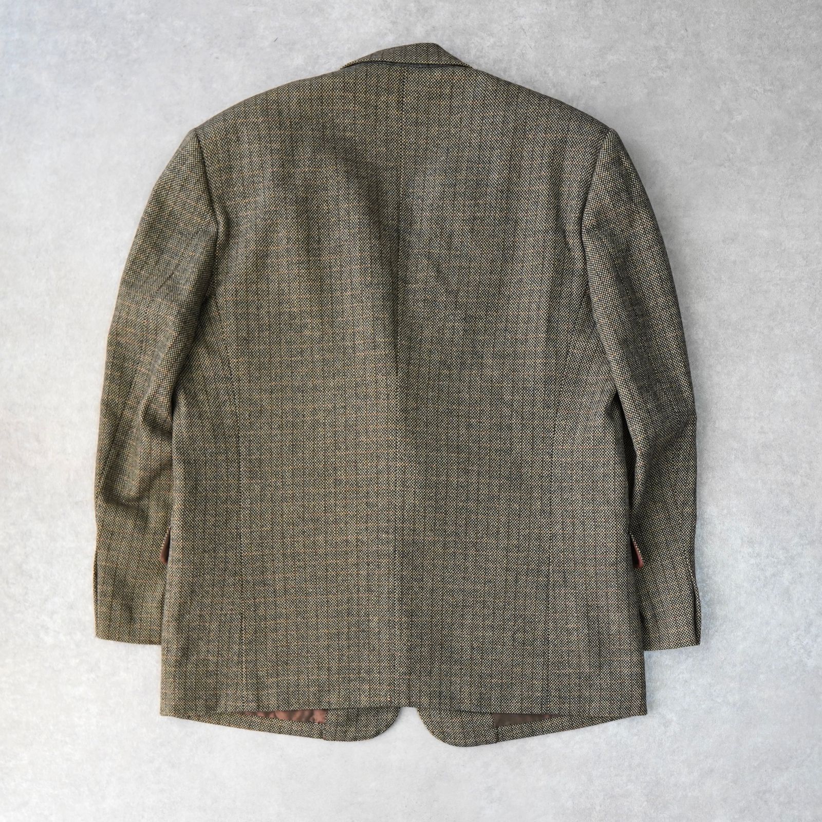 BlackFriday 割引5％オフ イヴサンローラン ヴィンテージ カシミヤ混紡 チェック柄 ツイード シングル テーラードジャケット ブラウン