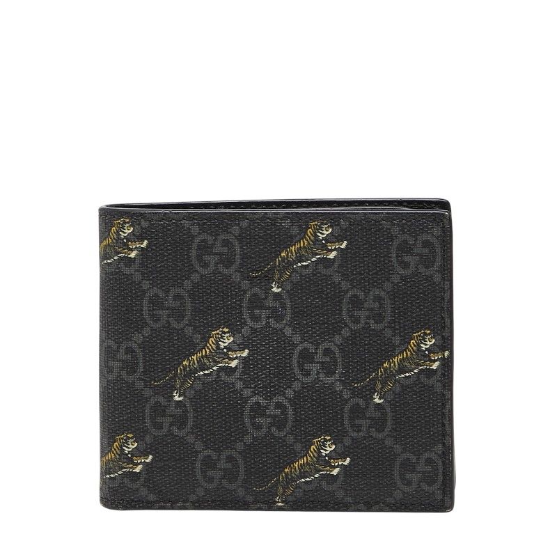 グッチ GGスプリーム タイガー 575133 ブラック PVC レザー レディース GUCCI 228 44339