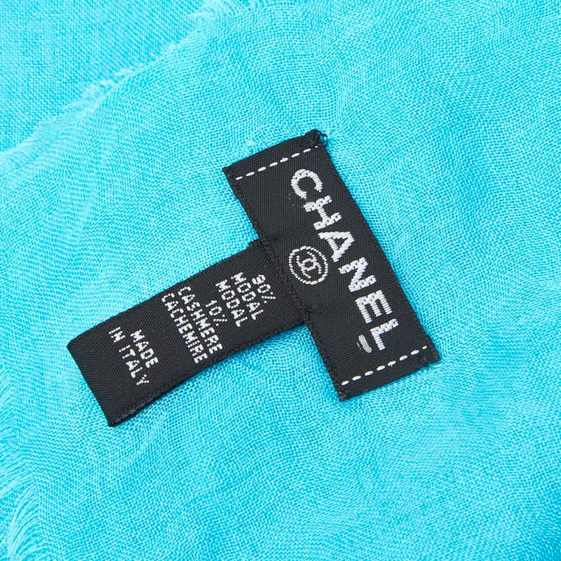 シャネル ココマーク 刺繍 ライトブルー モダール/カシミヤ レディース