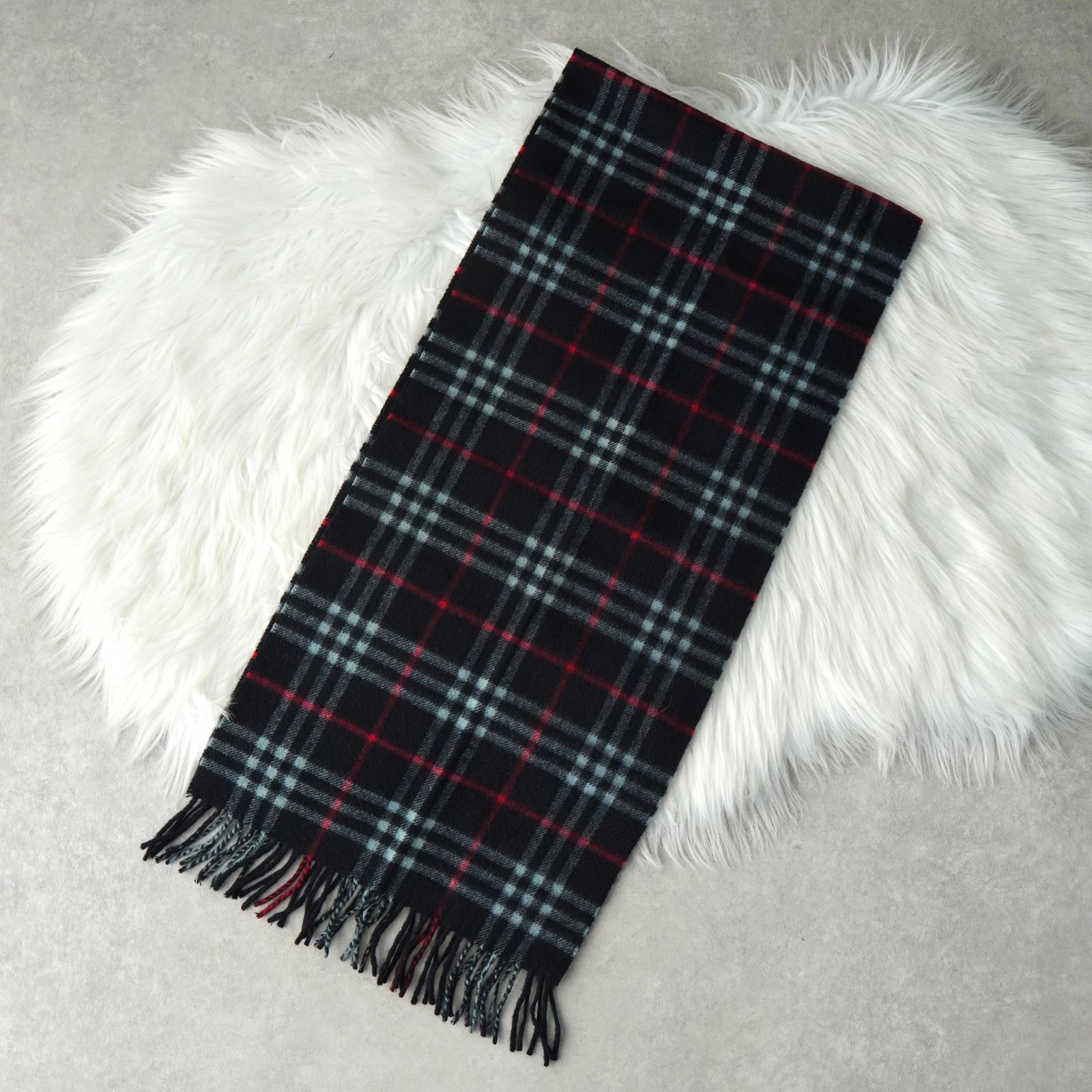 バーバリー ヴィンテージ ノバチェック 小売業者 カシミア100