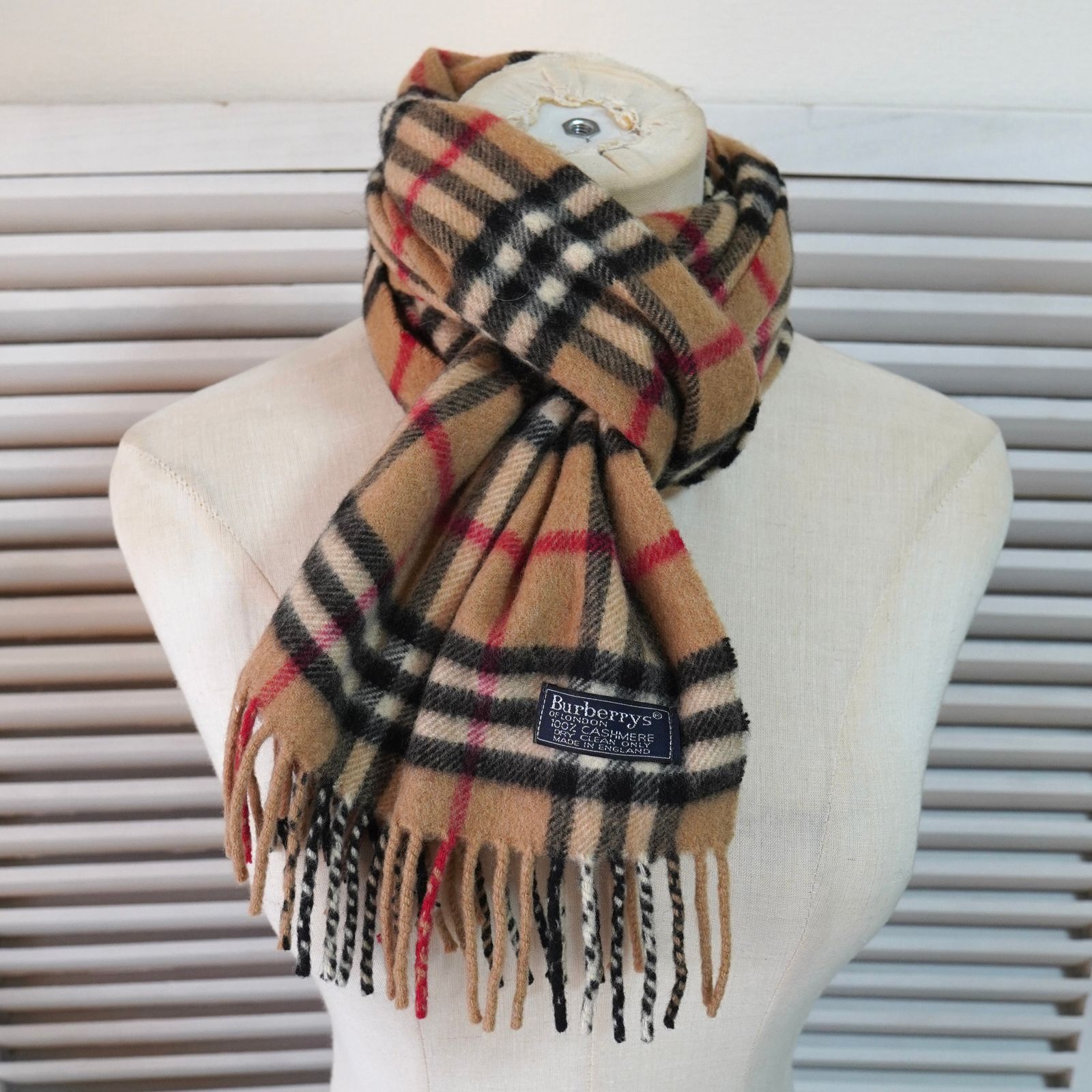 BlackFriday 割引5％オフ バーバリー ヴィンテージ ノバチェック カシミア マフラー ベージュ