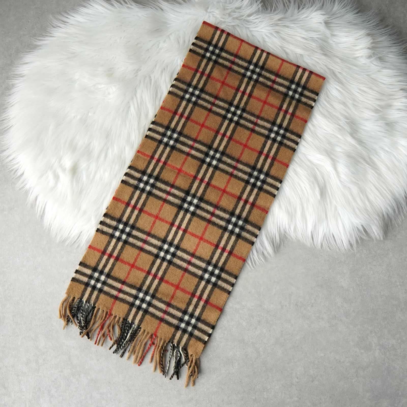 バーバリー 最も安い ノバチェック カシミア100% マフラー ベージュ