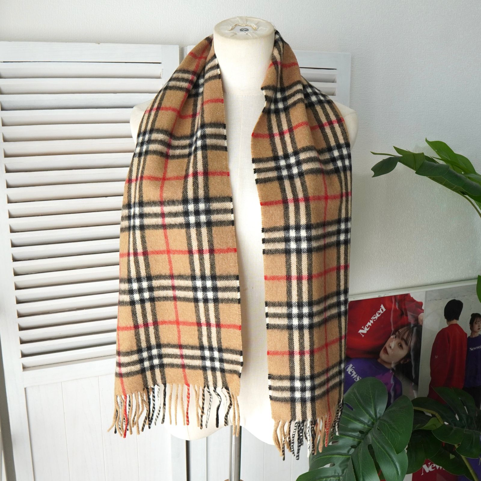 バーバリー ノバチェック カシミア100% マフラー ディスカウント