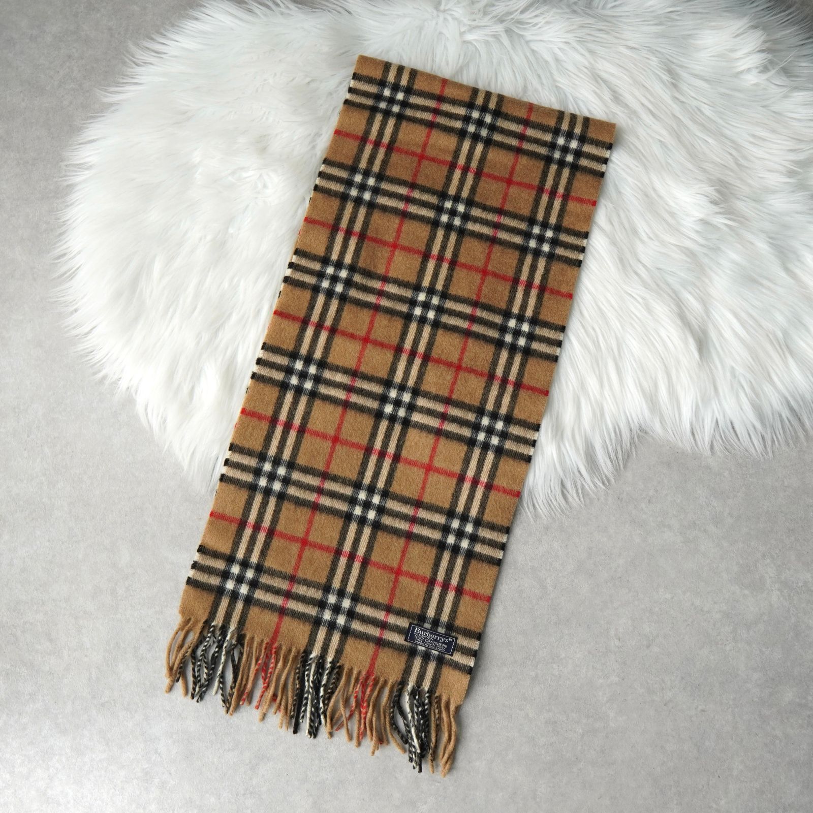 バーバリー ノバチェック カシミア100% マフラー ディスカウント