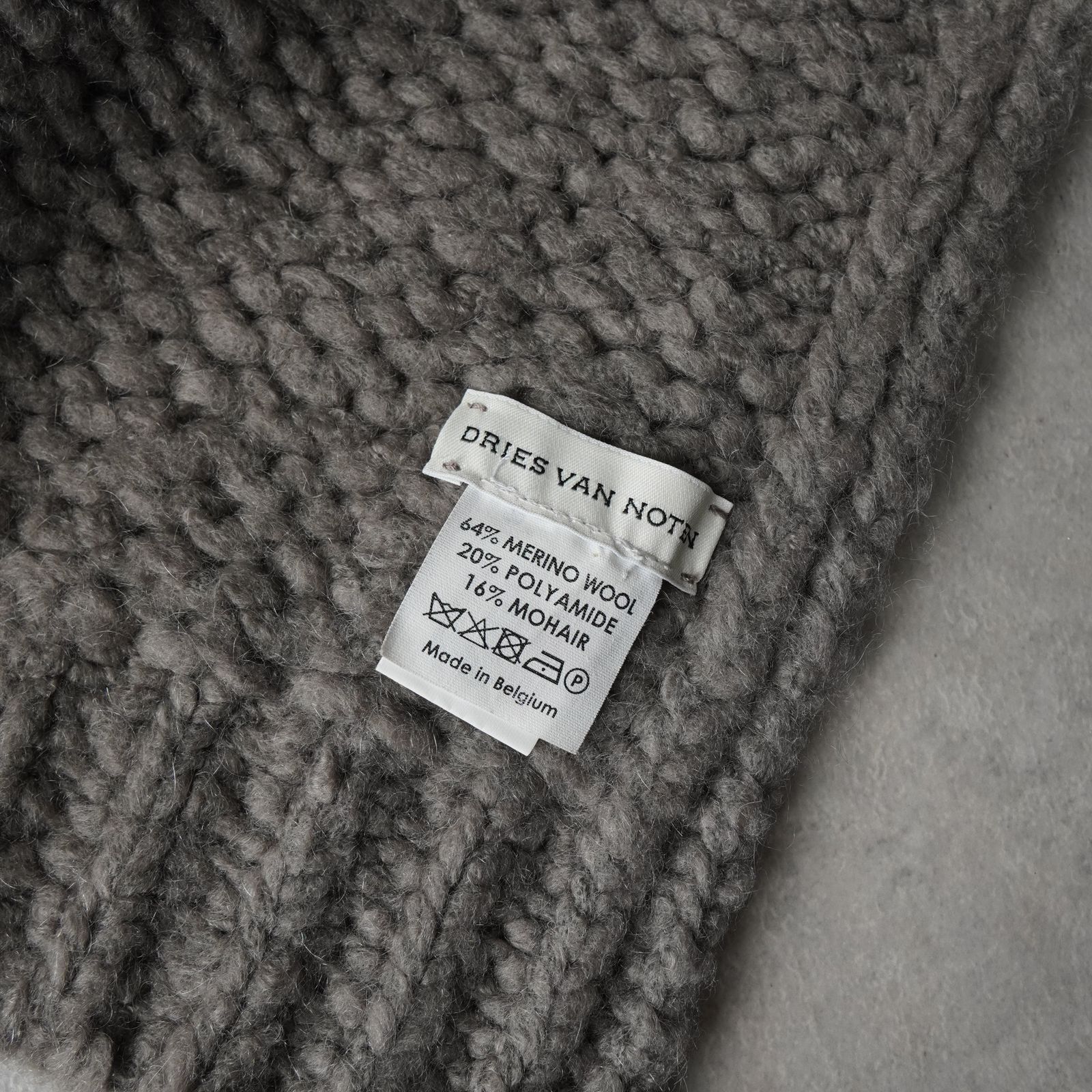 DRIES VAN NOTEN ウールモヘアマフラー ドリス ヴァン ノッテン ローゲージ ウール モヘア ロング マフラー