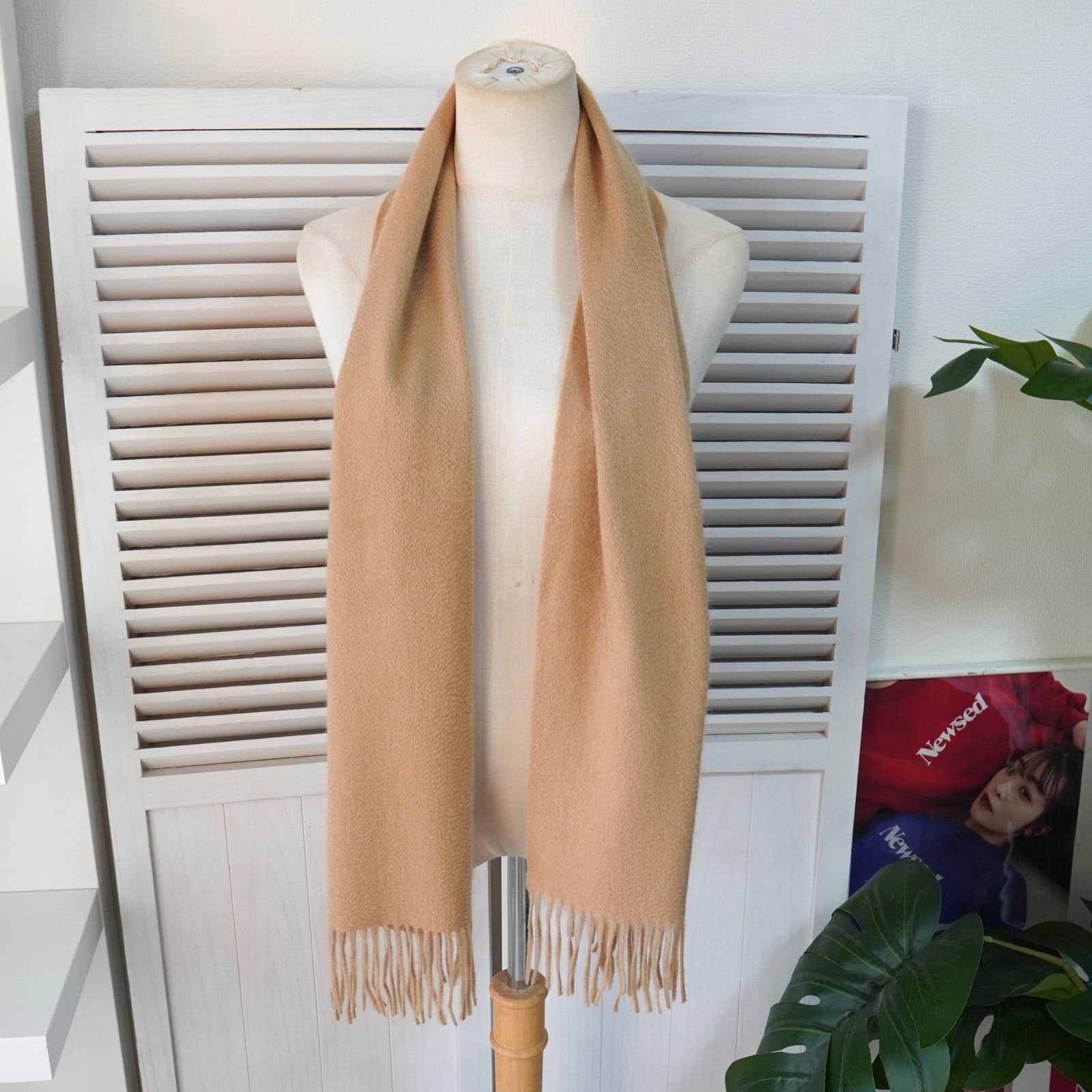 イヴ サンローラン ヴィンテージ YSLロゴ カシミア100% マフラー