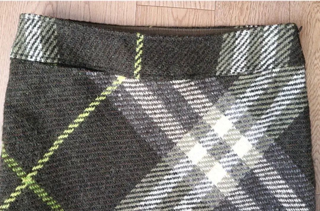 日本版 BURBERRY バーバリー ロンドン ウール 厚手 チェック ツイード スカート