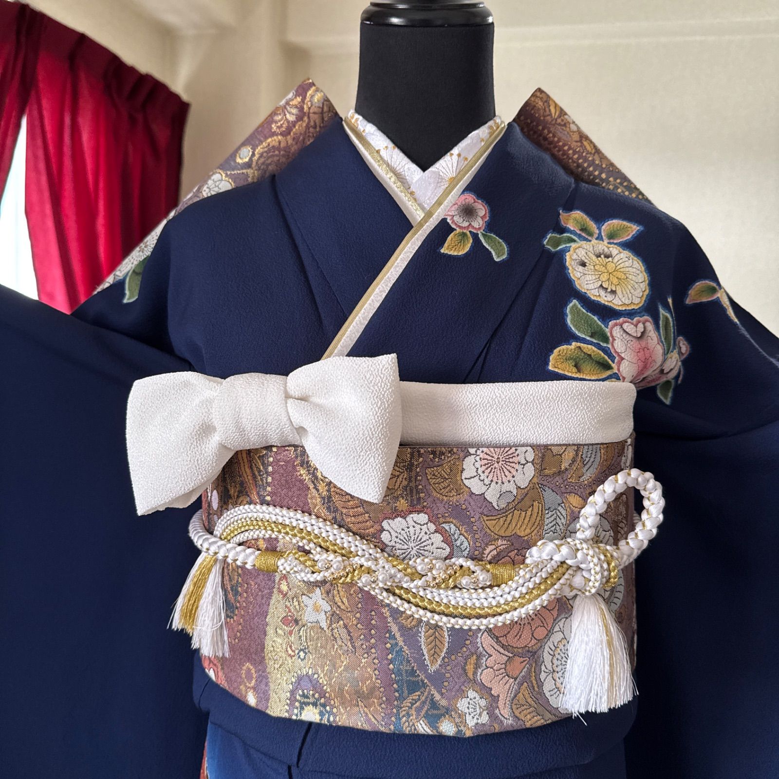 和装小物セット 帯締め 帯揚げ 重ね衿 刺繍半衿 新品 4点セット 白