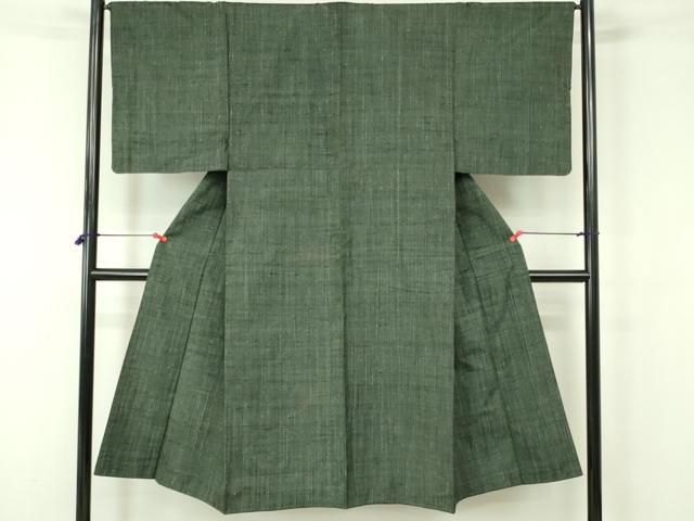 平和屋着物○男性 お召 色無地 赤墨色 正絹 逸品 DAAZ5037du 逸品 正絹 色