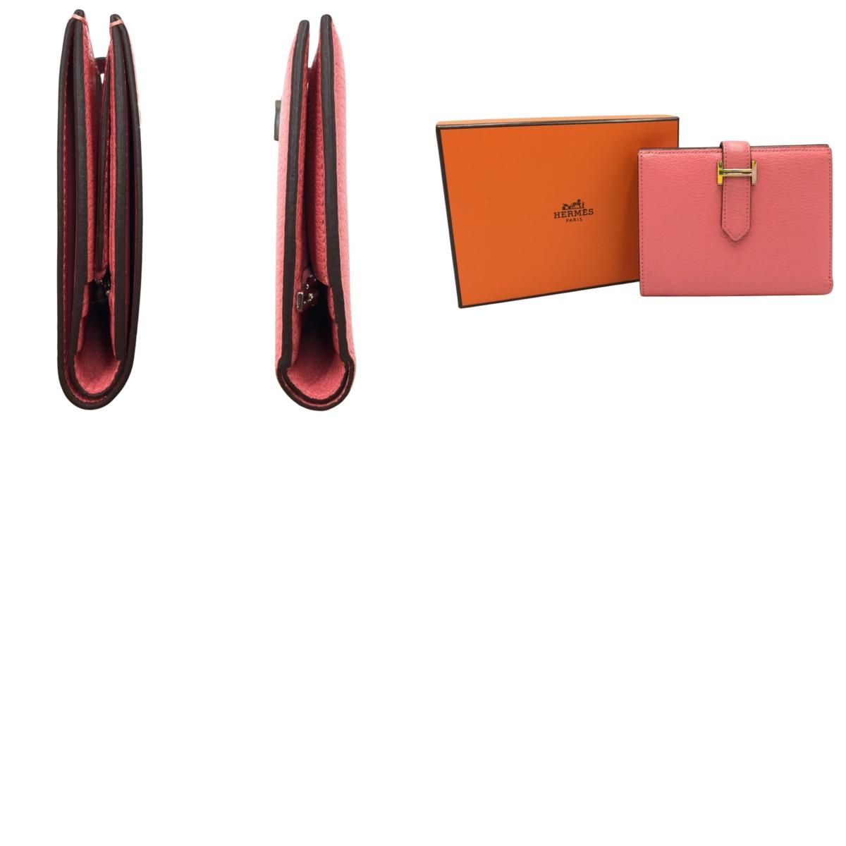 美品 HERMES エルメス べアンミニ ピンク ローズアザレ シルバー金具 