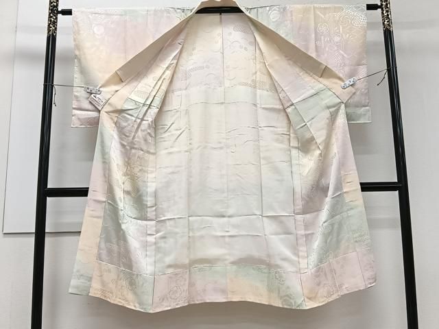 平和屋着物□長襦袢 無双仕立て 舞花文 暈し染め やまと誂製 正絹 逸品