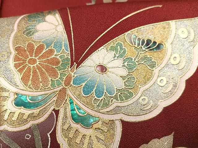 平和屋着物□訪問着 螺鈿 草花文 暈し染め 金銀彩 さが美扱い 正絹