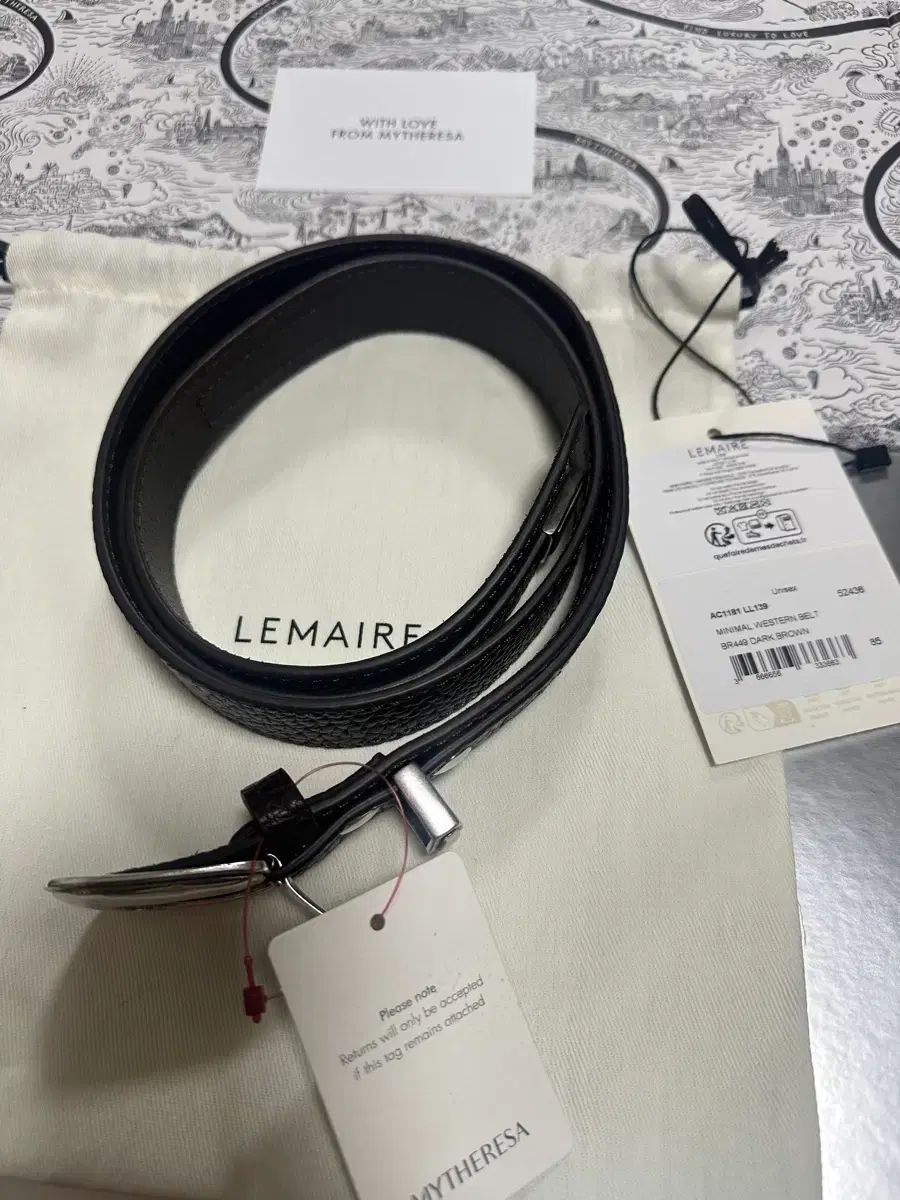 ルメール ベルト ダークブラウン 85