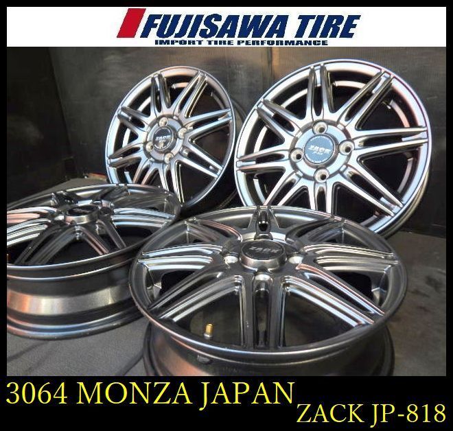 3064】J△送料無料△MONZA JAPAN ZACK JP-818△14x4.5J 4穴 PCD100 +