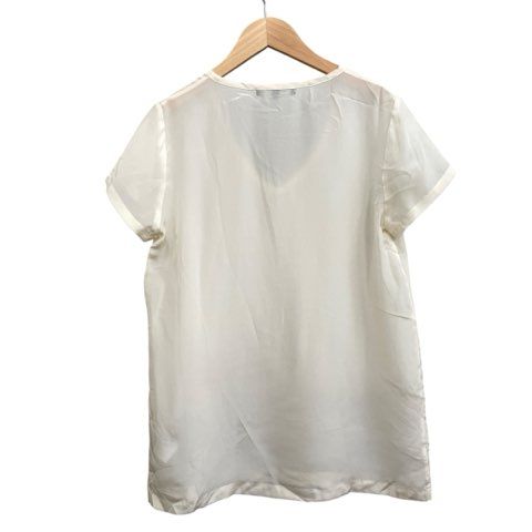 セオリー Theory シルク半袖シャツ V字ネック ソフト アイボリー系