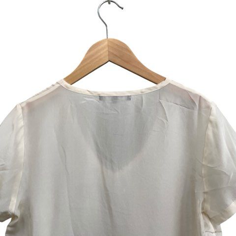 セオリー Theory シルク半袖シャツ V字ネック ソフト アイボリー系