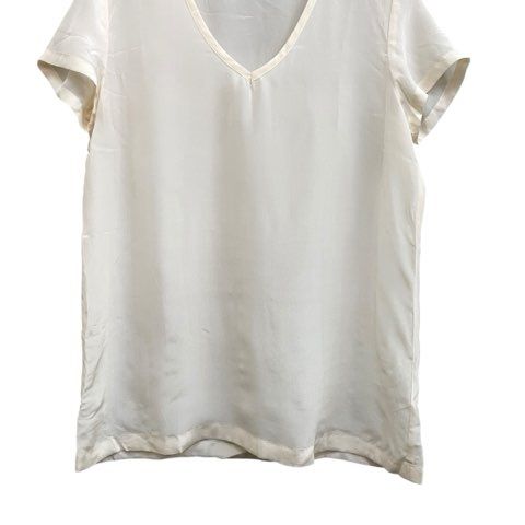 セオリー Theory シルク半袖シャツ V字ネック ソフト アイボリー系