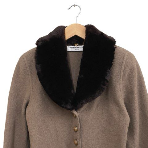 ソニアリキエル SONIA RYKIEL ニットジャケット スカラップ ファー