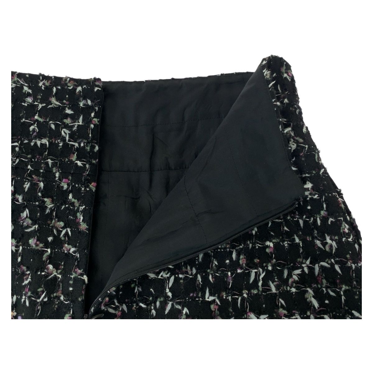 美品 CHANEL シャネル ツイード ココマーク サイズ38 ブラック 黒