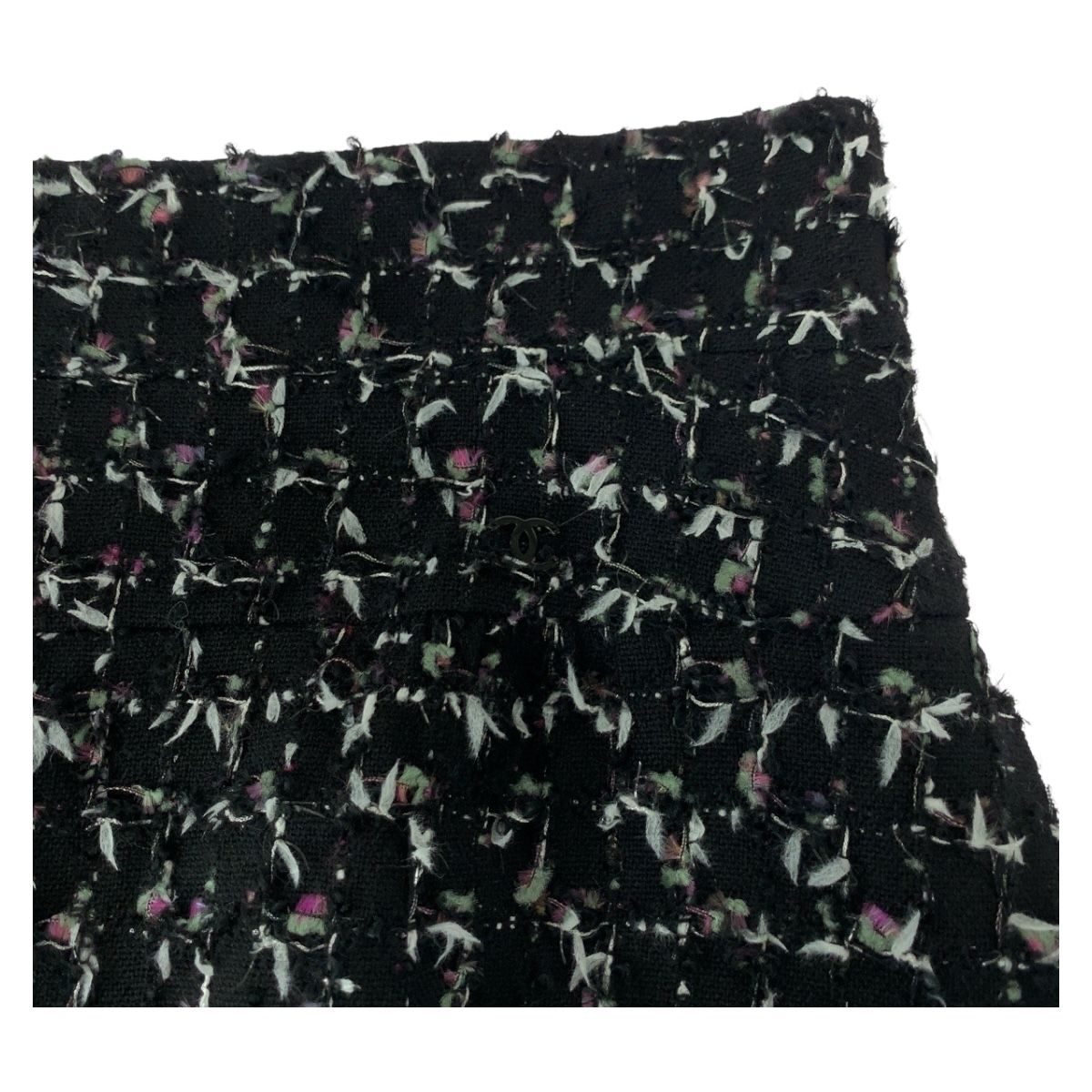 美品 CHANEL シャネル ツイード ココマーク サイズ38 ブラック 黒