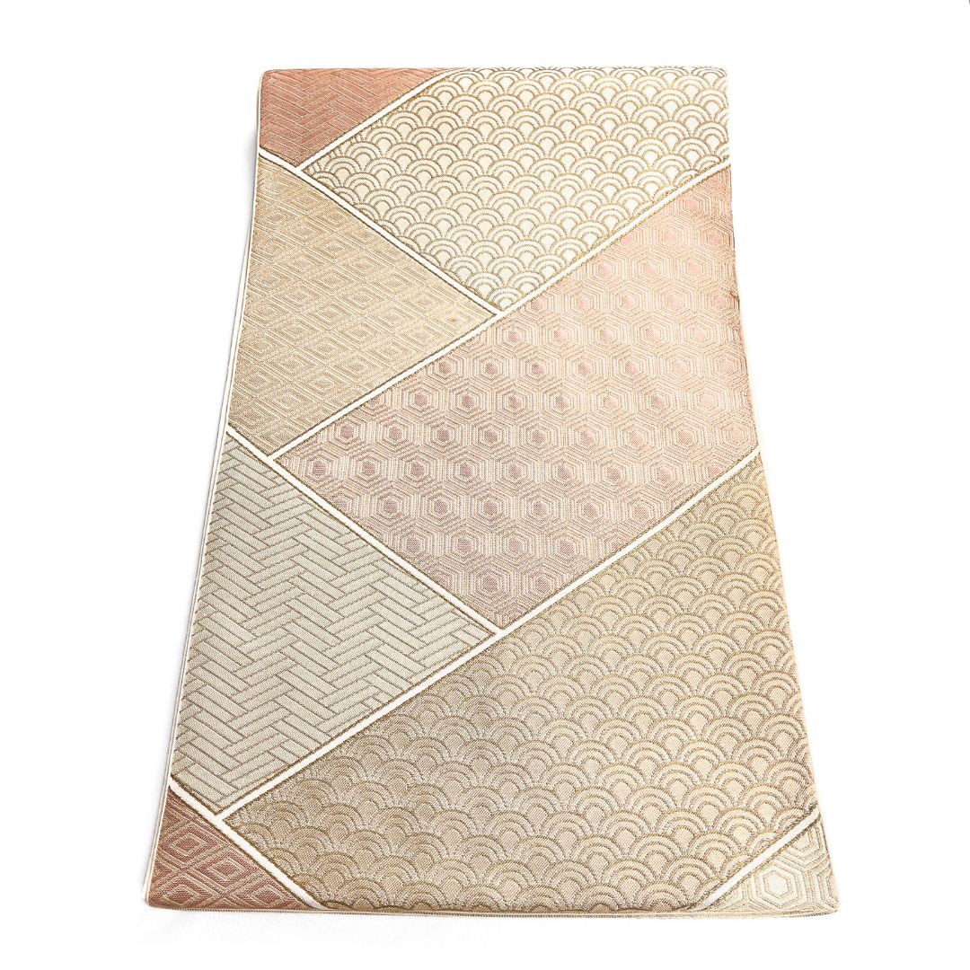 川島織物 袋帯 青海波 檜垣 亀甲 菱 裂取り 着物 115 b d ms