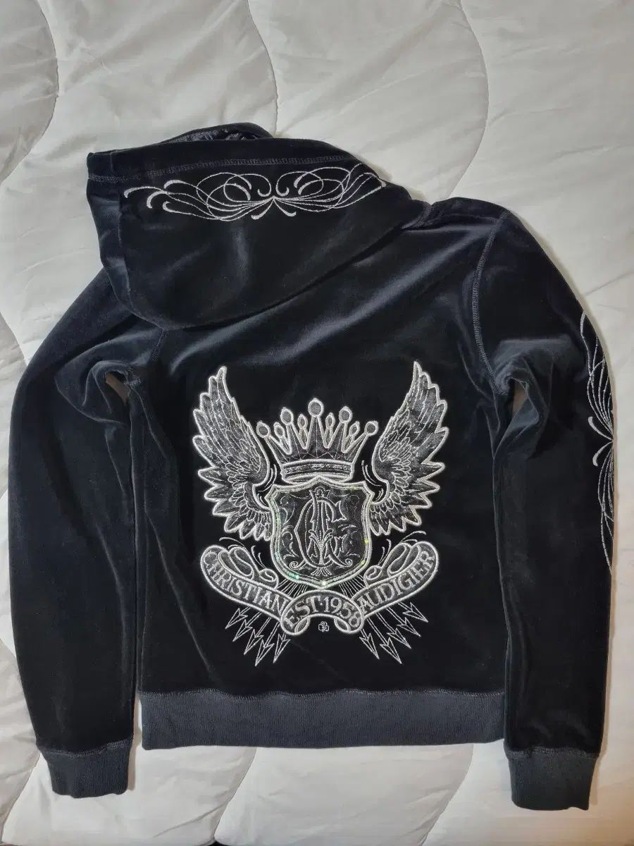 エドハーディー x クリスチャン オディジャー ベロア フルジップアップ フーディー S 状態良し